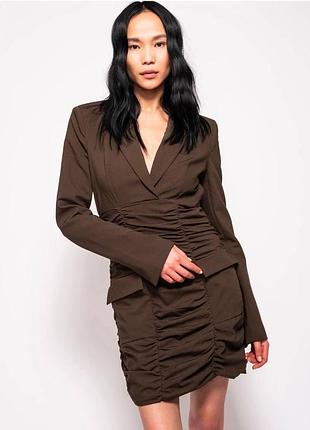 Сукня жакет кольору хакі zara