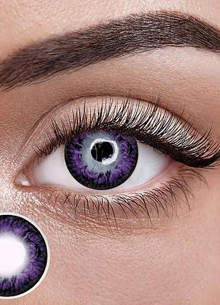 Фиолет узор - фиолетовые цветные контактные линзы от elite lens® | линзы для красоты ( нулевки ) | крейзи/косплей фиолетовые линзы