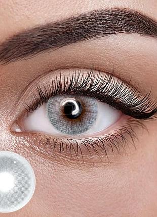 Айс грей - серые цветные контактные линзы от elite lens® | линзы для красоты ( нулевки ) | натуральные | на 6мес. серые линзы,