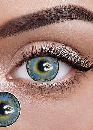 Блу 2 — сині кольорові контактні лінзи від elite lens® | лінзи для краси ( нулівки) | натуральні | на 6 міс. сині лінзи, лінзи для