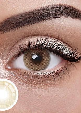 Айс браун - карие цветные контактные линзы от elite lens® | линзы для красоты ( нулевки ) | натуральные | на 6мес. коричневый,