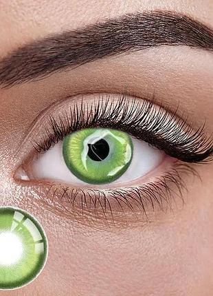 Айс дрим грин - зеленые цветные контактные линзы от elite lens® | линзы для красоты ( нулевки ) | натуральные | на 6мес. линзы