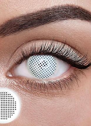 Сетка - белые цветные контактные линзы от elite lens® | линзы для красоты ( нулевки ) | крейзи/косплей линзы для черых глаз,