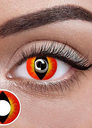 Кет ред - красные цветные контактные линзы от elite lens® | линзы для красоты ( нулевки ) | крейзи/косплей линзы для черых глаз,