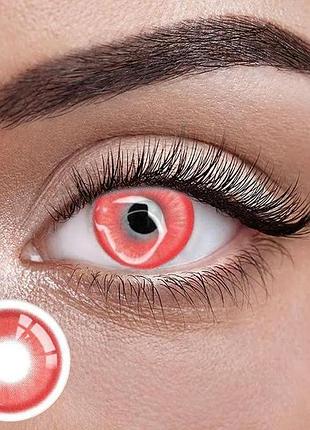 Дрим ред - красные цветные контактные линзы от elite lens® | линзы для красоты ( нулевки ) | крейзи/косплей красный,красный, 14.5
