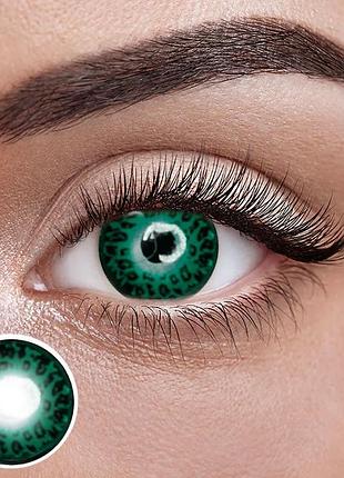 Грин леон - зелёные цветные контактные линзы от elite lens® | линзы для красоты ( нулевки ) | крейзи/косплей зелёные линзы,