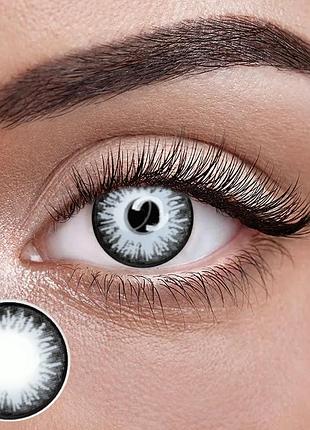 Металлик - серые цветные контактные линзы от elite lens® | линзы для красоты ( нулевки ) | натуральные | на 6мес. натуральные