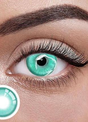 Айс дрим мінт — зелені кольорові контактні лінзи від elite lens® | лінзи для краси ( нульовки) | натуральні | на 6 міс. кольорові