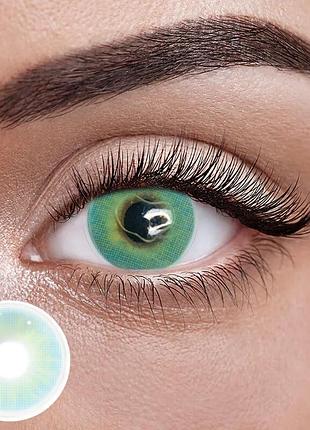 Айс бирюза - зелёные цветные контактные линзы от elite lens® | линзы для красоты ( нулевки ) | натуральные | на 6мес. зелёные