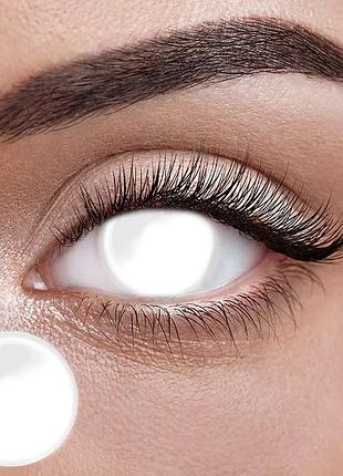 Бельмо - белые цветные контактные линзы от elite lens® | линзы для красоты ( нулевки ) | крейзи/косплей линзы для черых глаз,