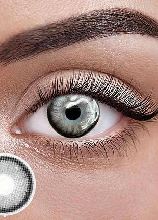 Серые кукольные - серые цветные контактные линзы от elite lens® | линзы для красоты ( нулевки ) | натуральные | на 6мес. линзы для черых глаз, 14.5…