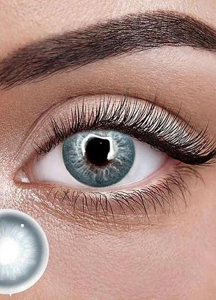 Айс эндорфин блу - голубые цветные контактные линзы от elite lens® | линзы для красоты ( нулевки ) | натуральные | на 6мес.