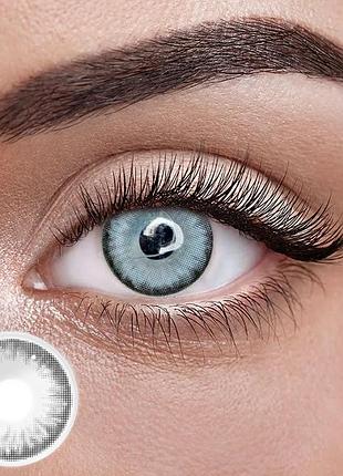 Айс мун - серые цветные контактные линзы от elite lens® | линзы для красоты ( нулевки ) | натуральные | на 6мес. серые линзы с