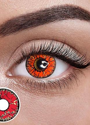 Дарк ред - красные цветные контактные линзы от elite lens® | линзы для красоты ( нулевки ) | крейзи/косплей линзы для карих глаз,