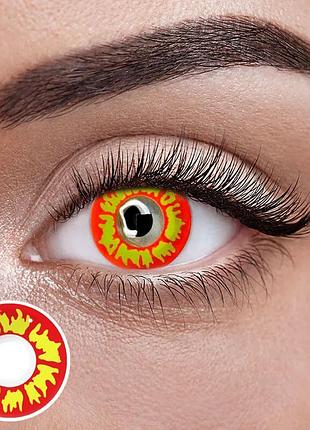 Огонь - желтые цветные контактные линзы от elite lens® | линзы для красоты ( нулевки ) | крейзи/косплей желтые контактные линзы,