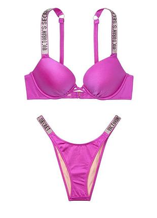 Купальник super push up жіночий victoria’s secret вікторія сікрет оригінал з камінчиками/стразами