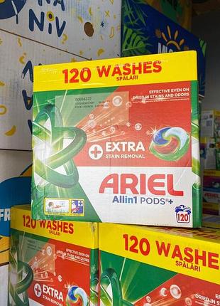 Ariel pods extra 4-компонентні для прання (120 шт, 2 упаковки по 60)