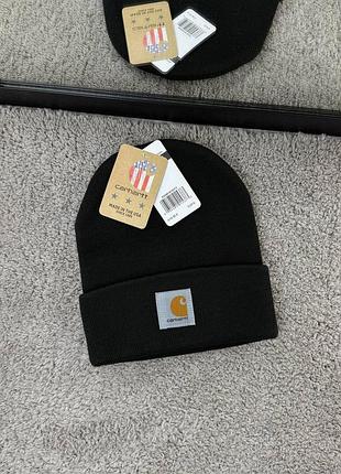 Шапка carhartt wip чорна/ шапка кархарт чорна/ унісекс
