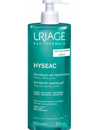Очищуючий гель uriage hyseac gel nettoyant для жирного та комбінованого типів шкіри обличчя та тіла