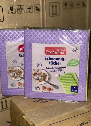 🧽 серветки губчасті profissimo schwammtücher 5 шт
