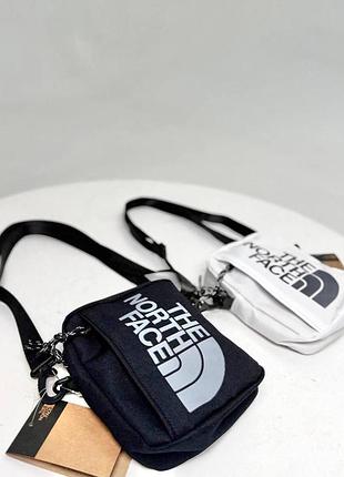 Сумка барсетка the north face чорна, сумка тнф біла, сумка через плече tnf месенджер