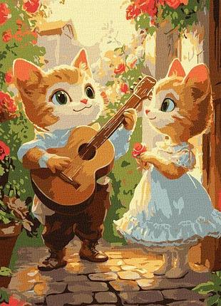 Картина за номерами - котячі романси ©art_selena_ua ідейка 30х40 см (kho6746)