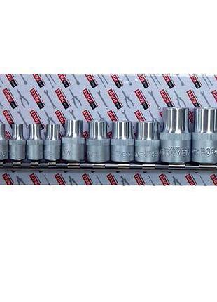 Набор головок е-профиль 1/4", 3/8", 1/2" 15пр. (е4-е24) rockforce rf-4158