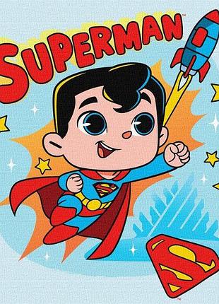 Картина за номерами - superman: політ до зірок ©warner bros ідейка 25х25 см (kho1341)