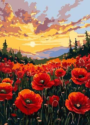 Картина за номерами - поле маків ©art_selena_ua ідейка 40х50 см (kho6398)