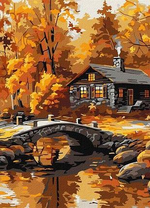 Картина за номерами - селище над річкою ©art_selena_ua ідейка 40х50 см (kho6426)