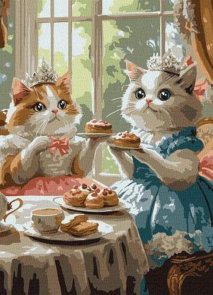 Картина за номерами - вечірка котячих леді ©art_selena_ua ідейка 40х50 см (kho6691)