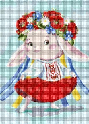 Алмазна мозаїка - зайка-україночка ©катерина валерьїва ідейка 40х40 см (amo7581)