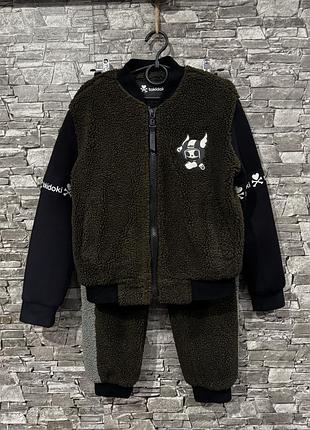Костюм на мальчика 7-8 лет от tokidoki, теплый костюм, теплий костюм для хлопчика 7-8 рочки, костюм барашек, костюм штани та кофта