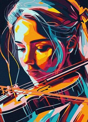 Картина за номерами - віртуозна скрипалька ©art_selena_ua ідейка 40х50 см (kho8324)