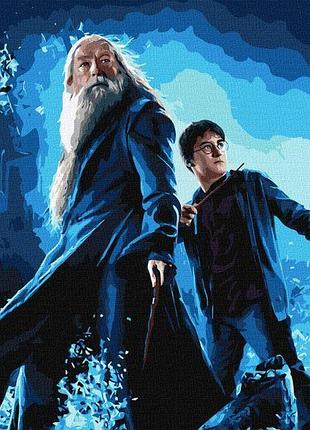 Картина за номерами - harry potter: гаррі та дамблдор з фарбами металік ©warner bros. идейка 40х50 см (kho8739)