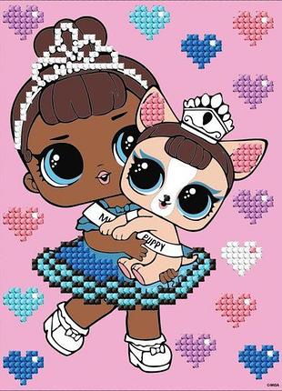 Алмазна мозаїка з частковою викладкою - lol surprise! miss baby with miss puppy ідейка 15х20 см (aml1201)