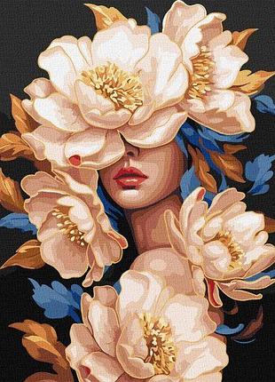 Картина за номерами - квіткова красуня з фарбами металік ©victoria_art___ ідейка 40х50 см (kho8428)