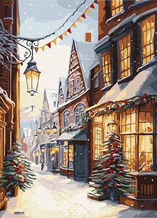 Картина за номерами - різдвяна вулиця ©art_selena_ua идейка 40х50 см (kho3640)