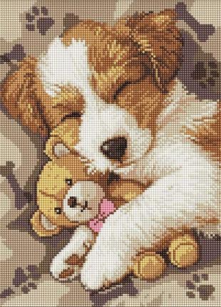 Алмазна мозаїка - сплячий джек-рассел ©art_selena_ua ідейка 30х40 см (amo8036)