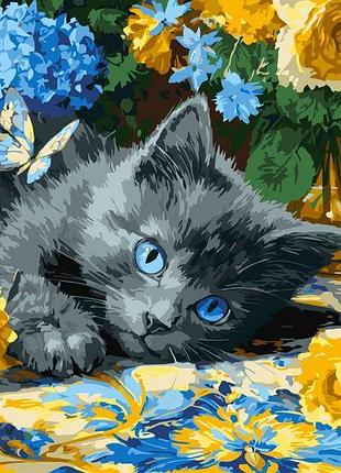 Картина за номерами - кошеня блакитнооке ©art_selena_ua ідейка 40х40 см (kho6795)