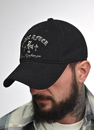 Кепка мужская черная heart black! бейсболка мужская черновая heart black!