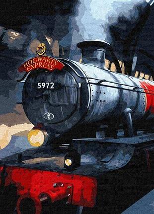 Картина за номерами - harry potter: гоґвортський експрес з фарбами металік extra ©warner bros ідейка 40х50 см (kho5210)