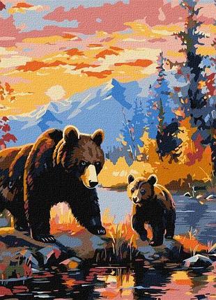 Картина за номерами - ведмежа сім'я ©art_selena_ua ідейка 40х50 см (kho6650)