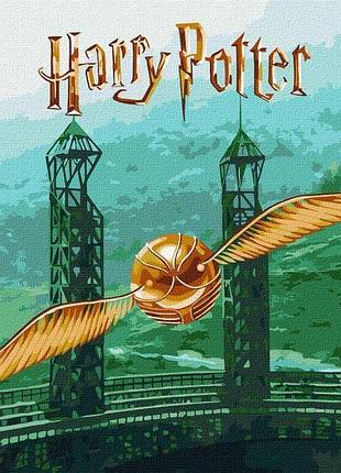 Картина за номерами - harry potter: золотий снітч з фарбами металік extra ©warner bros. идейка 40х50 см (kho5225)