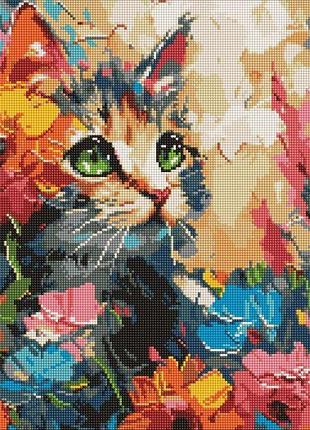 Алмазна мозаїка - пухнастий котик ©art.solomiia идейка 40х50 см (amo7994)