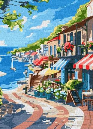 Картина за номерами - приморське місто ©art_selena_ua ідейка 40х50 см (kho2792)