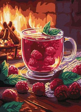 Картина за номерами - малиновий чай ©art_selena_ua ідейка 40х50 см (kho5750)