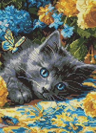 Алмазна мозаїка - кошеня блакитнооке ©art_selena_ua ідейка 40х40 см (amo8340)