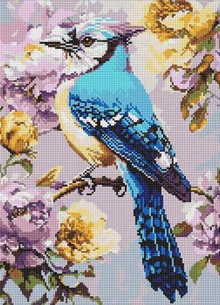 Алмазна мозаїка - сойка в півоніях ©art_selena_ua ідейка 40х50 см (amo8294)