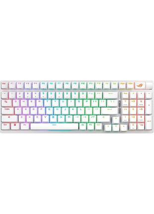 Клавіатура механічна asus rog strix scope ii, 96key, nx snow, usb-a/wl/bt, en, rgb, білий